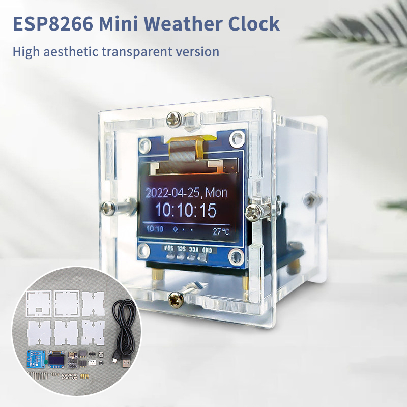 ESP8266 Mini Weather Clock Kit - Esp8266 ulasan dan harga