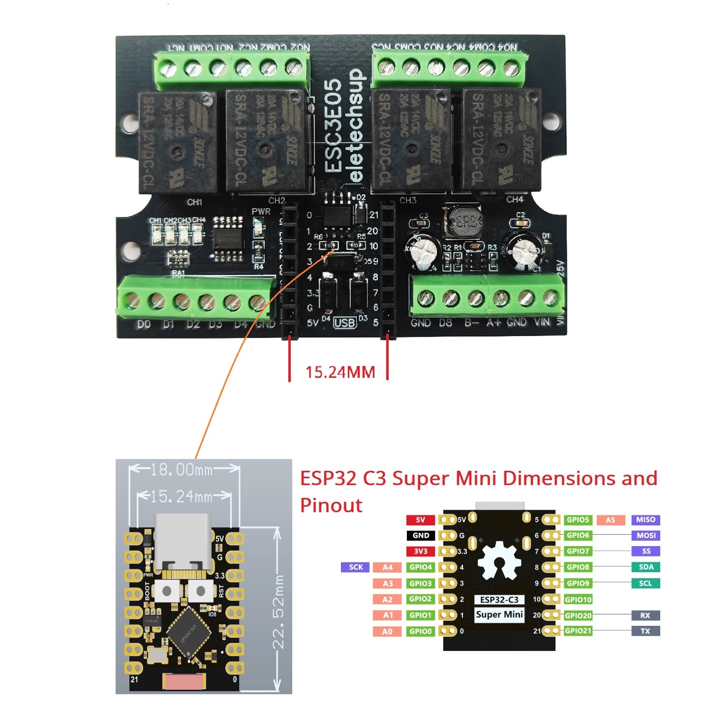 ESC3B04 ESP32-C3 Industrial Re - Esp32 C3 ulasan dan harga